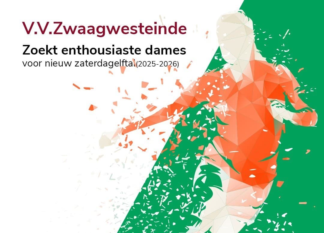 VV Zwaagwesteinde zoekt enthousiaste dames voor nieuw zaterdagelftal