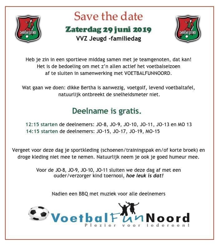 VVZ jeugd - familiedag op 29 juni